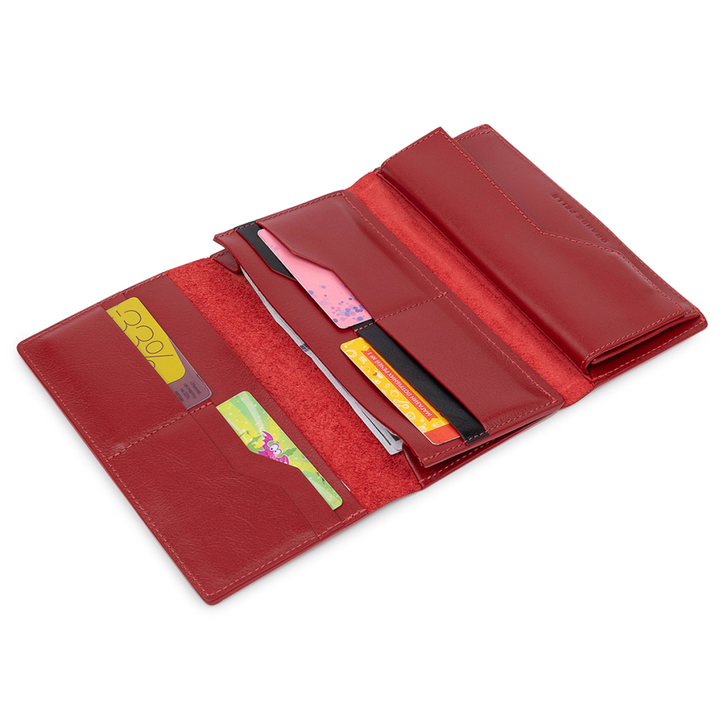 Гаманець Grande Pelle У три складання Червоний (11564) - зображення 6