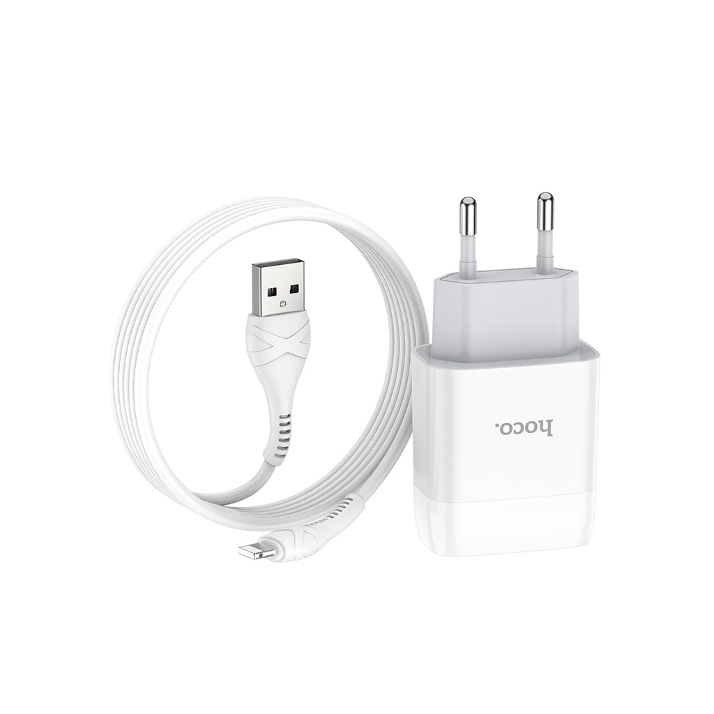 Зарядний пристрій HOCO C72A USB + cable USB to USB-C 10.5W White (Hoco C72AW/Tc) - зображення 3
