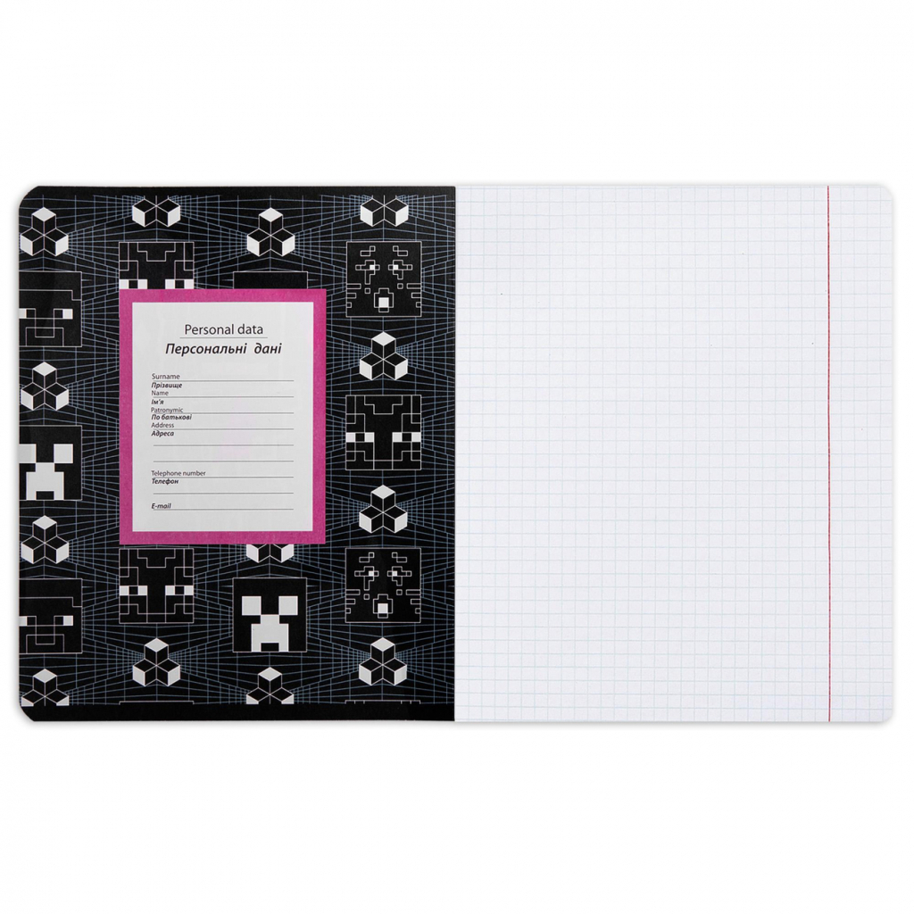 Зошит Yes Minecraft. Black 18 аркушів клітинка (767521) - зображення 3