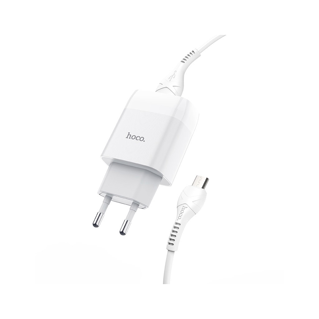 Зарядний пристрій HOCO C73A Glorious 2xUSB + cable Micro 5P 12W White (6931474713063) - зображення 4
