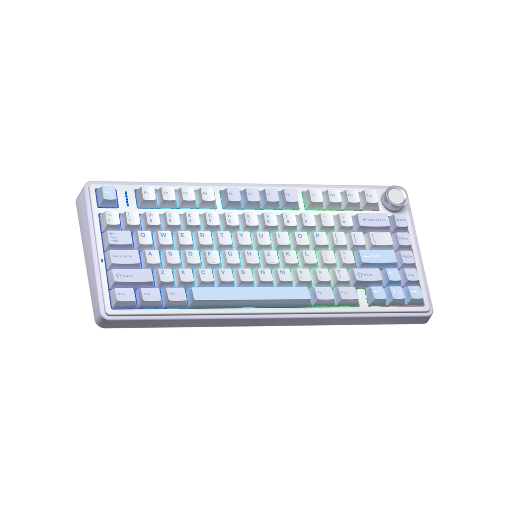 Клавіатура Aula F75 Gasket Greywood V3 switch Hot-Swap PBT Wireless/Bluetooth/USB Blue (6948391208633) - зображення 2