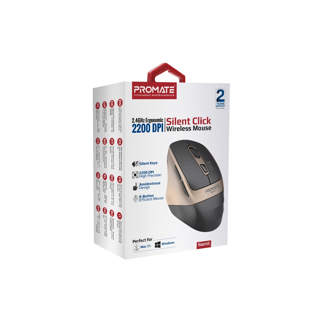 Мишка Promate Samit Wireless Gold (samit.gold) - зображення 6