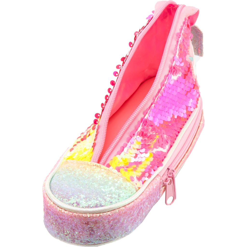 Пенал Cool For School у формі кеда з паєтками 2 відділення Жовтий (5987-yellow) - зображення 3