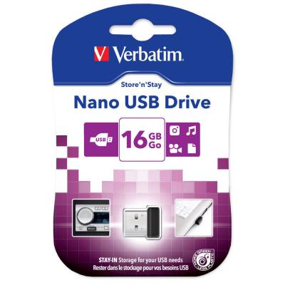 USB флеш накопичувач Verbatim 16GB Store 'n' Stay Nano Black USB 2.0 (97464) - зображення 2