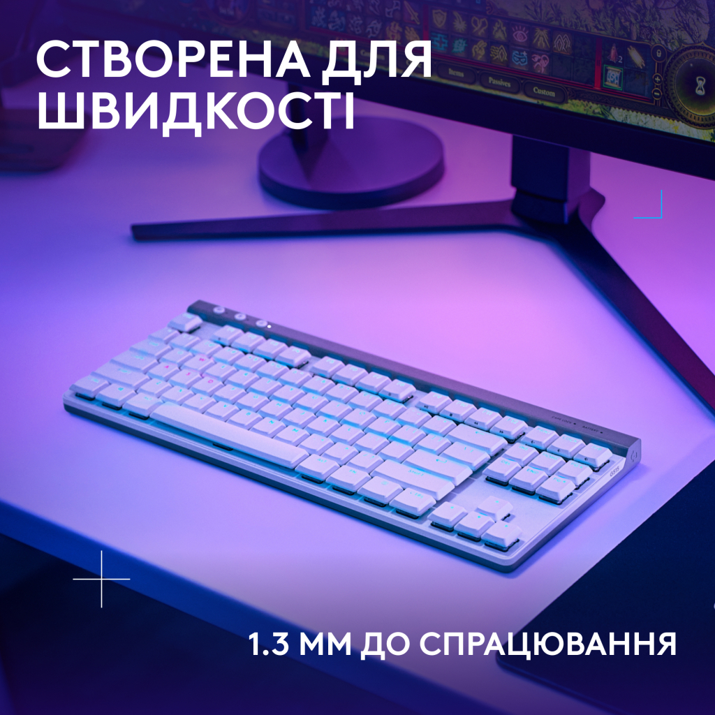 Клавіатура Logitech G515 TKL Lightspeed Tactile Bluetooth UA White (920-012539) - зображення 3