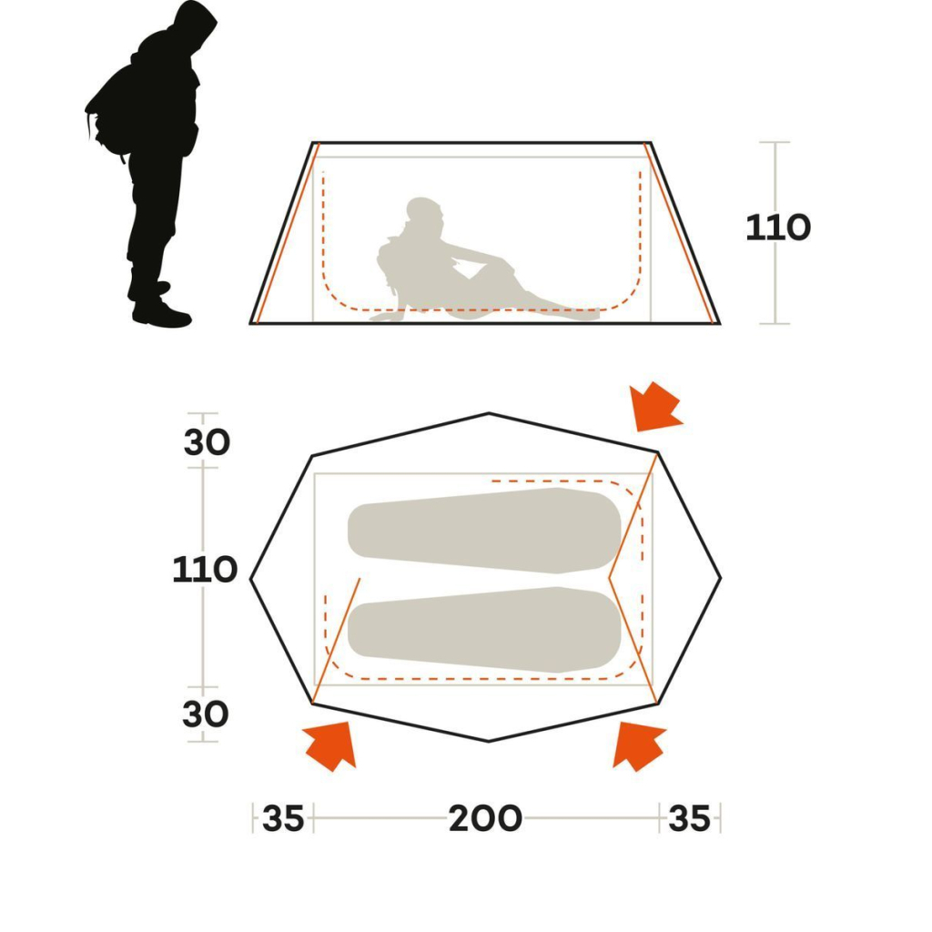 Намет Ferrino Den 2 Blue (91218QOB) (931783) - зображення 2