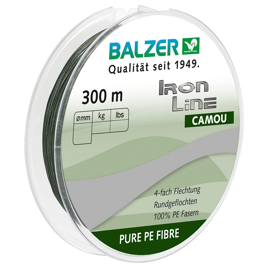 Шнур Balzer Iron Line 4x Сamou 300м 0.10мм 7.5кг (темно-зелений) (12630 010) - зображення 2