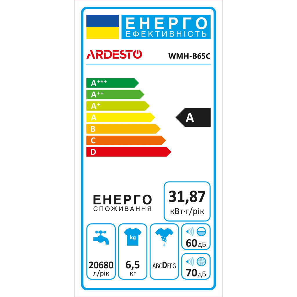 Пральна машина Ardesto WMH-B65C - зображення 11