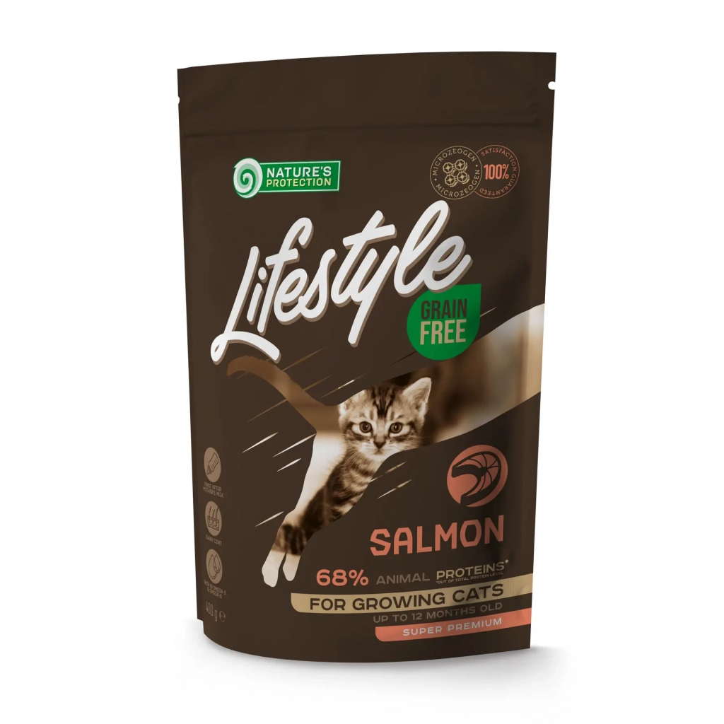Сухий корм для кішок Nature's Protection Lifestyle Grain Free Salmon Kitten 400 г (NPLS45952) - зображення 1