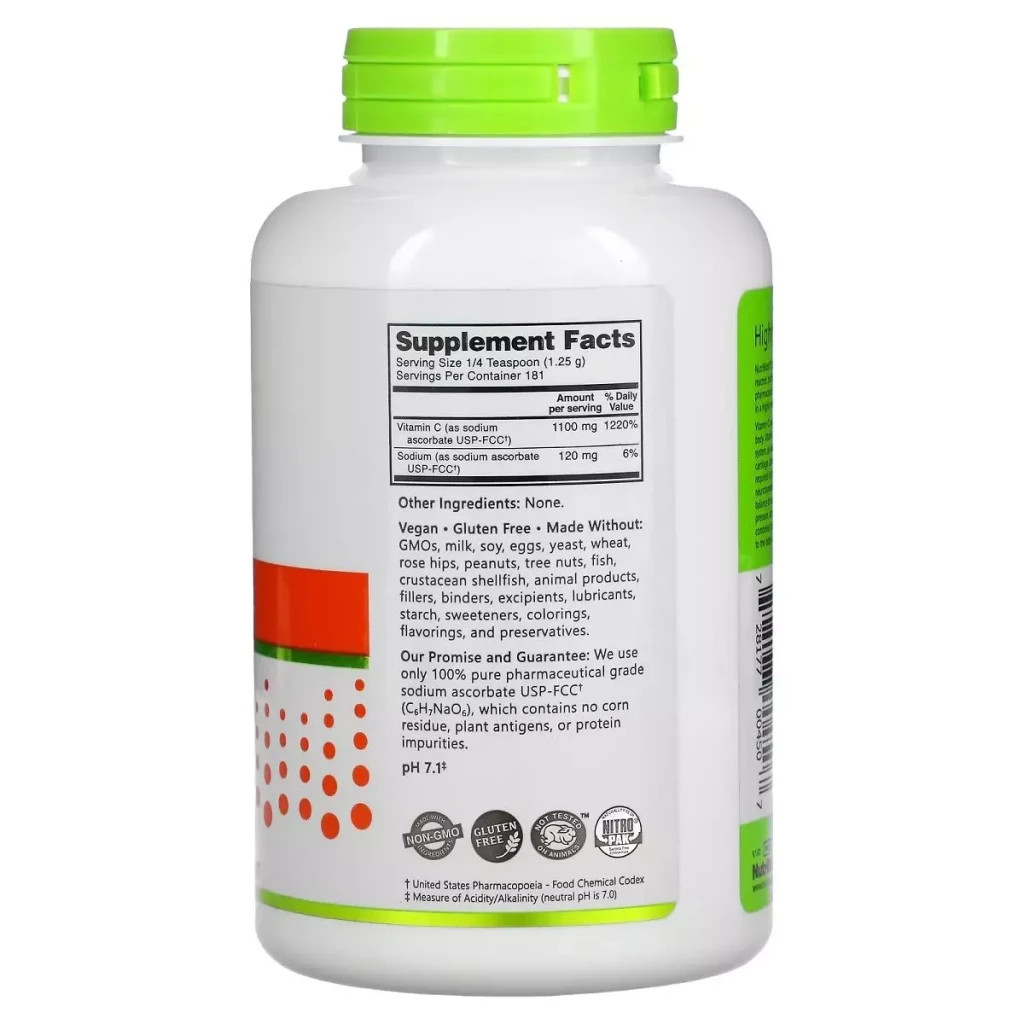 Вітамін NutriBiotic Аскорбат натрію, кристалічний порошок, Buffered Sodium Ascorb (NBC-00450) - зображення 2