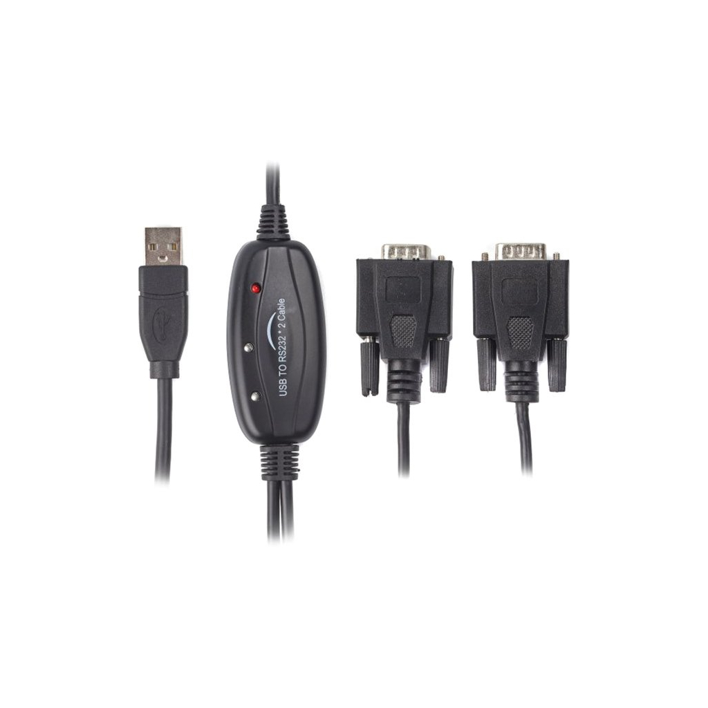 Перехідник USB 2.0 to 2хCOM (9+25pin) 1.4m Viewcon (VE591) - зображення 1