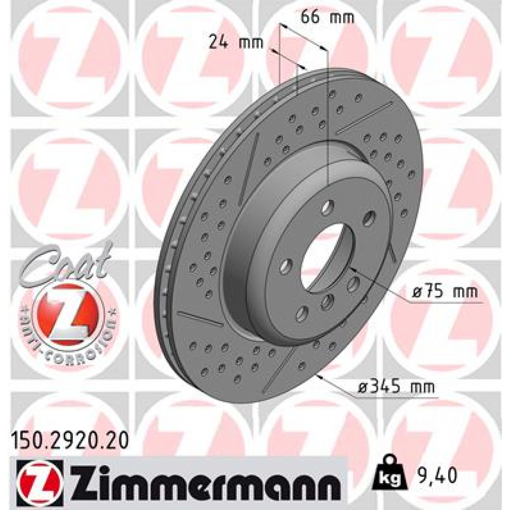 Гальмівний диск ZIMMERMANN 150.2920.20 - зображення 1