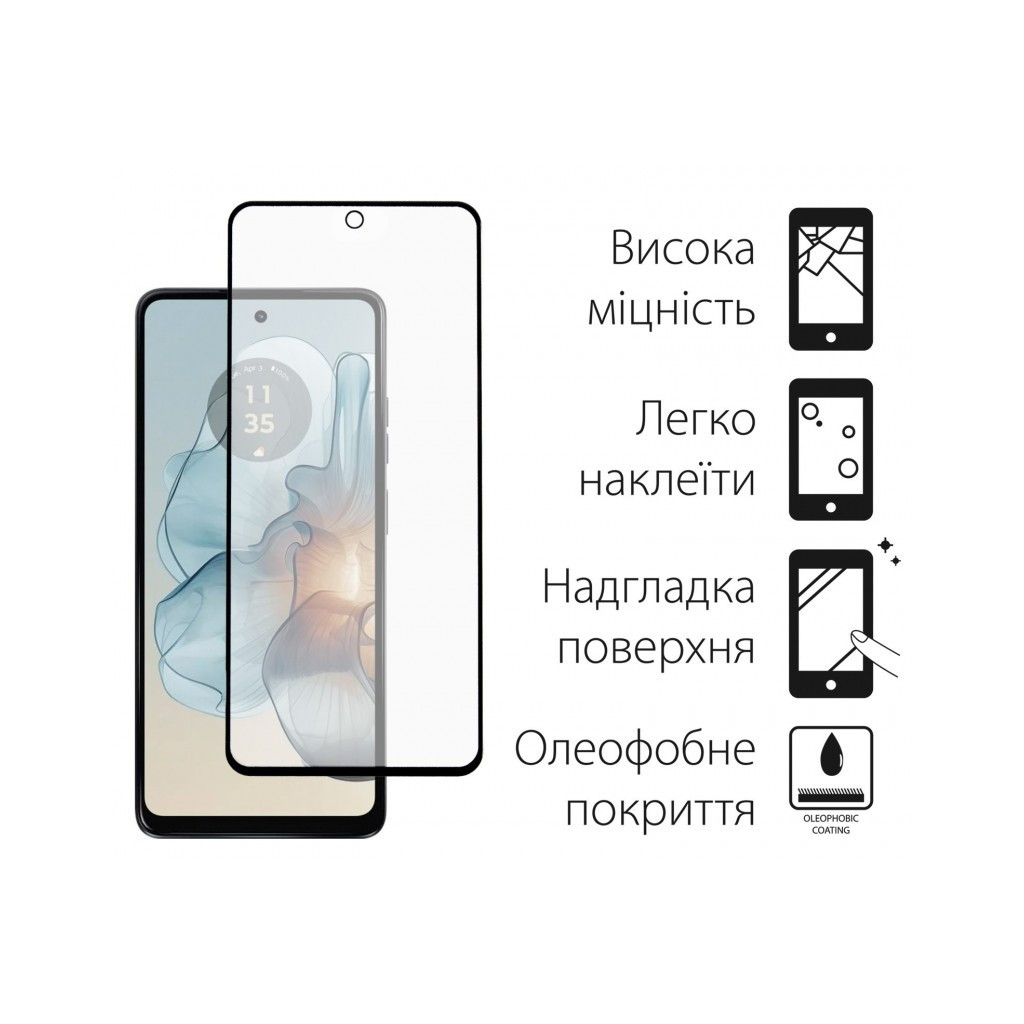 Скло захисне Dengos Full Glue Motorola Moto G24/G24 Power (black) (TGFG-353) - зображення 2
