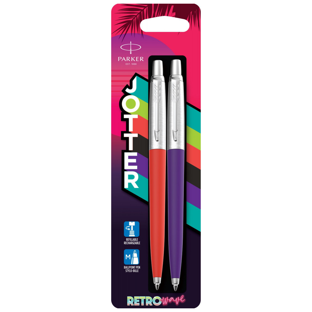 Ручка кулькова Parker JOTTER 17 Originals 80s Vermilon CT BP + Indigo CT BP блістер (15 996_BRED_2597) - зображення 1