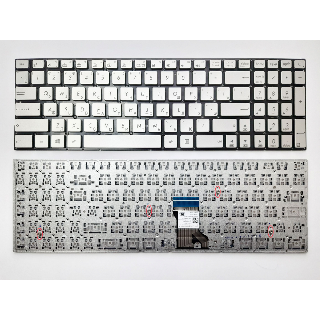 Клавіатура ноутбука ASUS UX501V серебр под подсв RU (A46154) - зображення 1