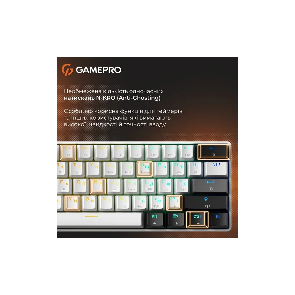 Клавіатура GamePro Genesis Infinity MK130BW Outemu Swithes USB White (MK130BW) - зображення 11