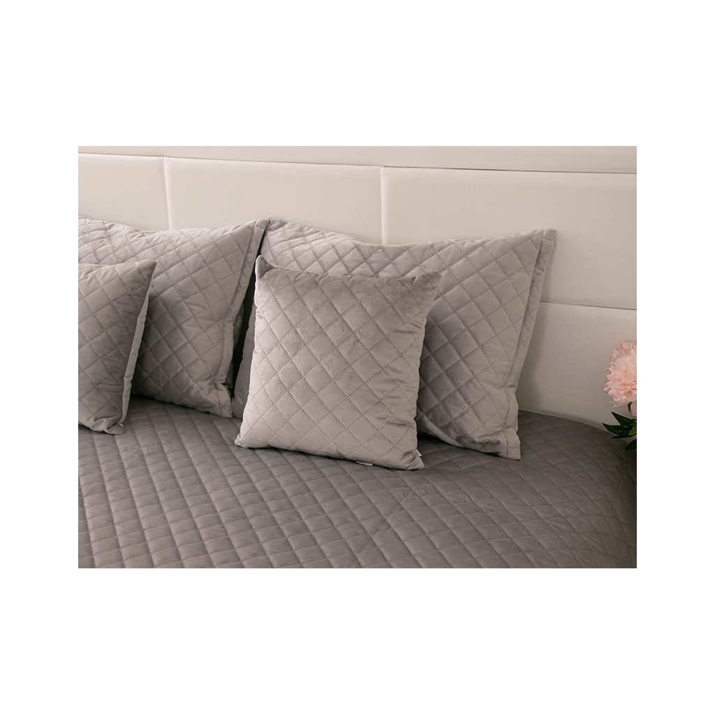 Покривало Руно двостороннє декоративне Velour Grey ромб 220х240 см (330.55_Grey ромб) - зображення 7