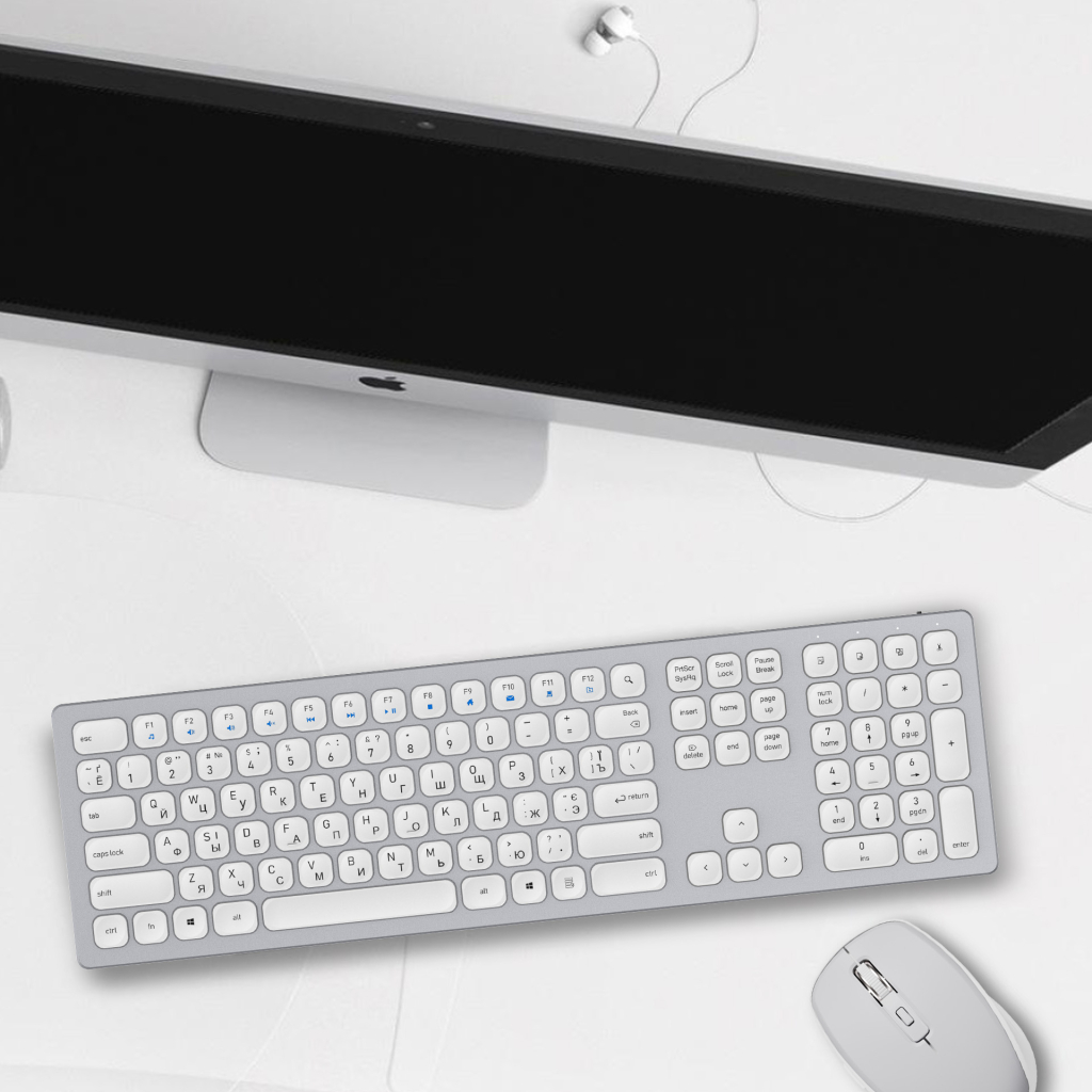 Клавіатура OfficePro SK1550 Wireless White (SK1550W) - зображення 9