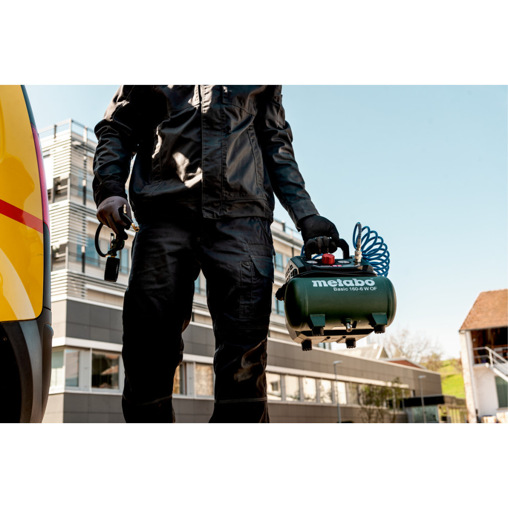 Компресор Metabo BASIC 160-6 W OF безолійний, 900Вт, 6л, 160л/хв, 8бар (601501000) - зображення 7