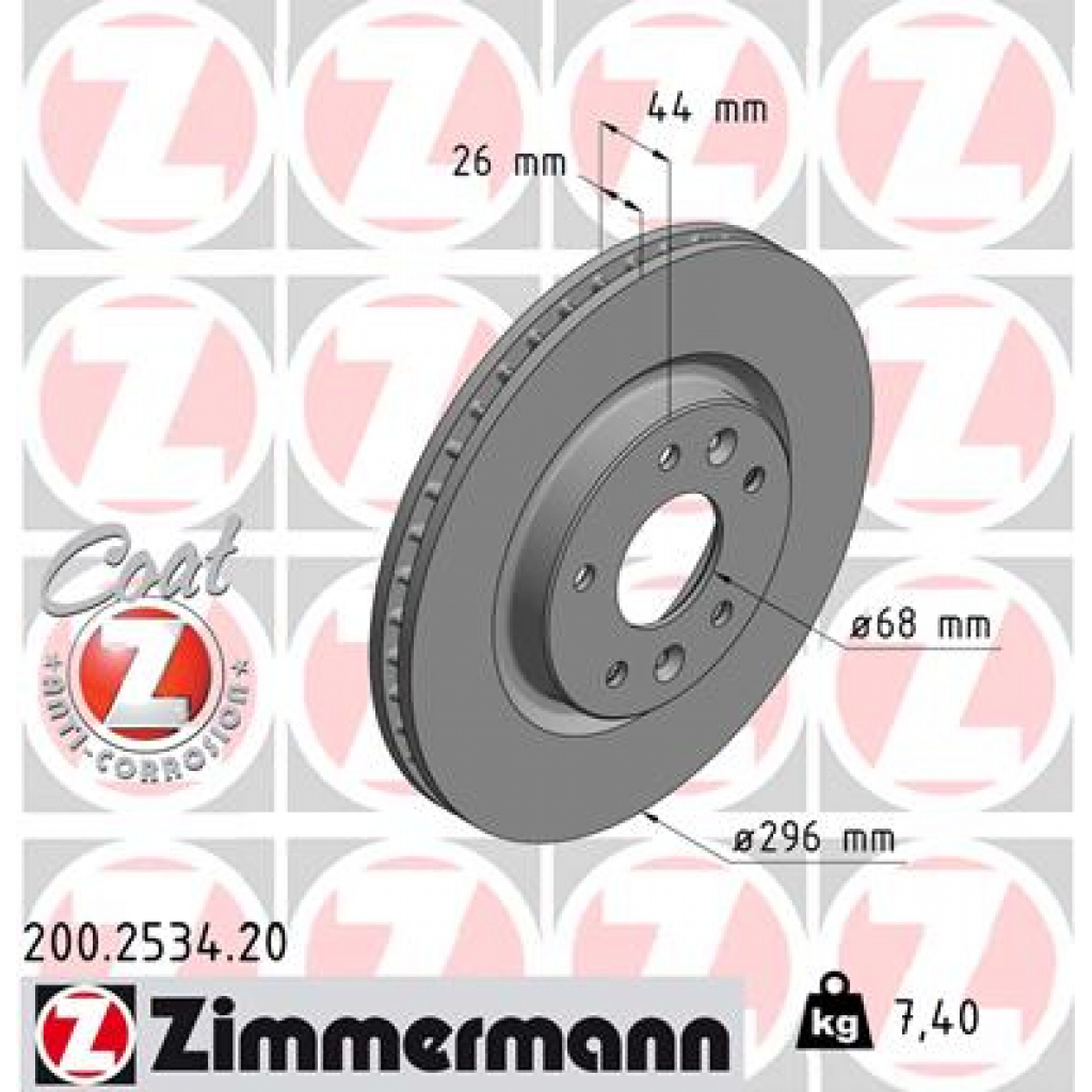 Гальмівний диск ZIMMERMANN 200.2534.20 - зображення 1