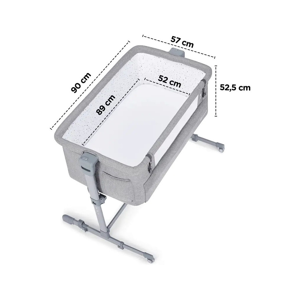Ліжечко Kinderkraft Приставне ліжечко-люлька Neste Up 2 Light Grey (5902533924523) - зображення 5