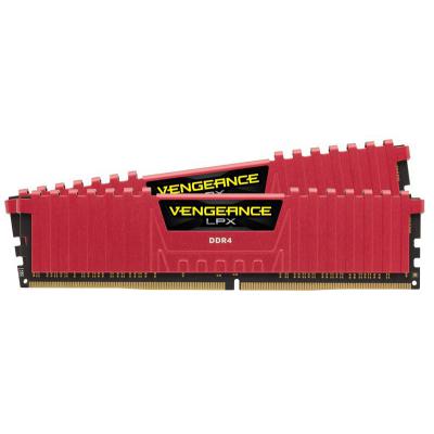 Модуль пам'яті для комп'ютера DDR4 16GB (2x8GB) 2400 MHz Vengeance LPX Red Corsair (CMK16GX4M2A2400C16R) - зображення 1