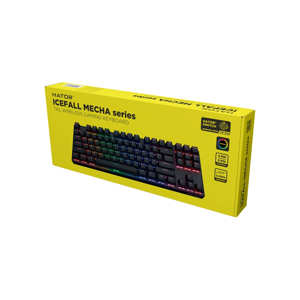 Клавіатура Hator Icefall Mecha TKL Rainbow Wireless/USB Black (HTK287UA) - зображення 7