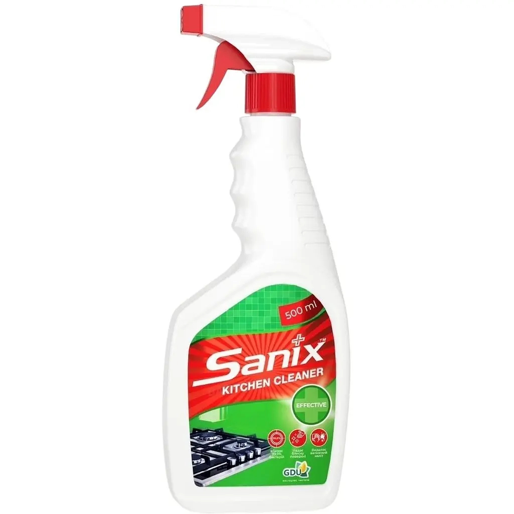 Спрей для чищення кухні Sanix Анти-жир 500 мл (4820167004378) - зображення 1