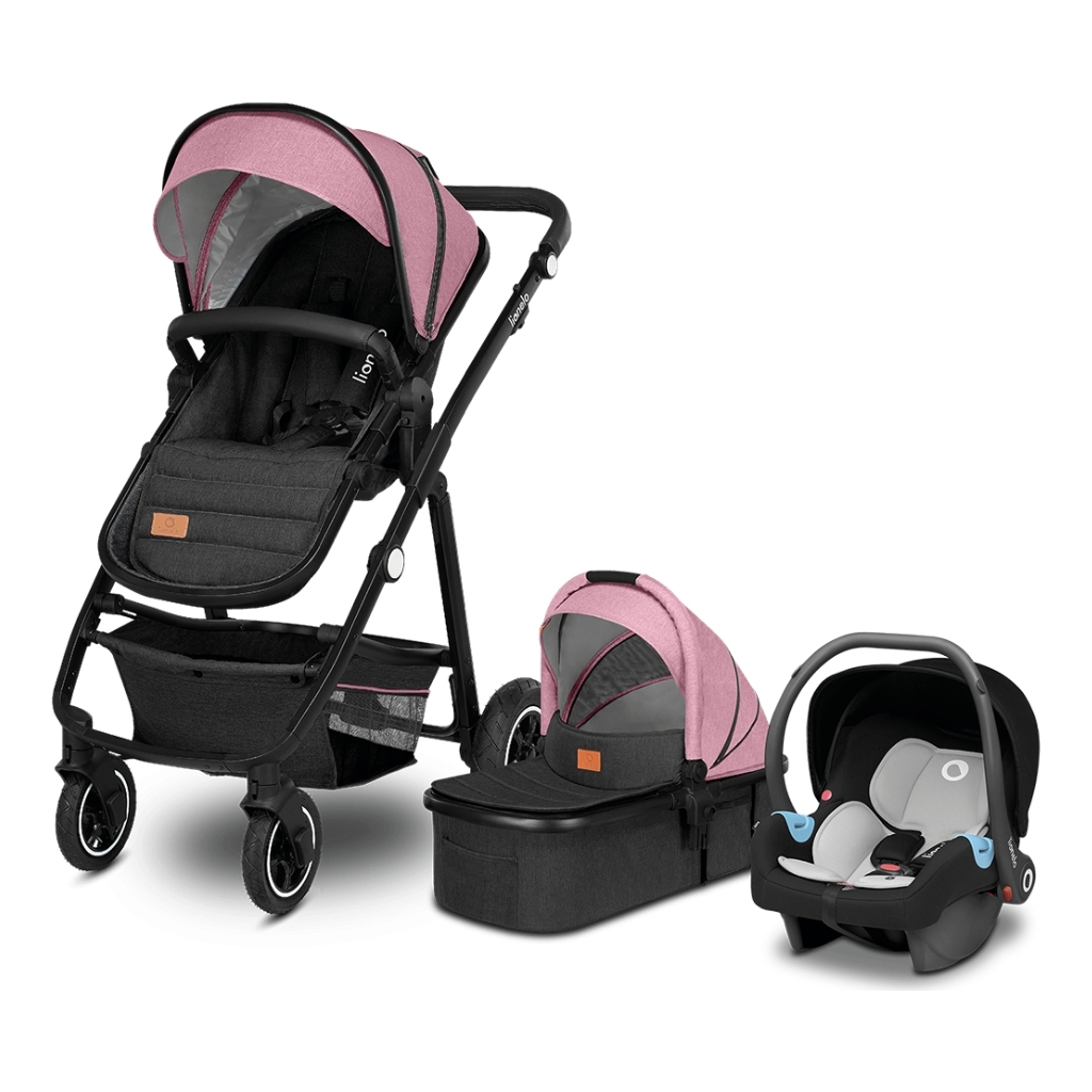 Коляска Lionelo 3 в 1 Amber Pink Rose (LO-AMBER PINK ROSE (3in1)) - зображення 5