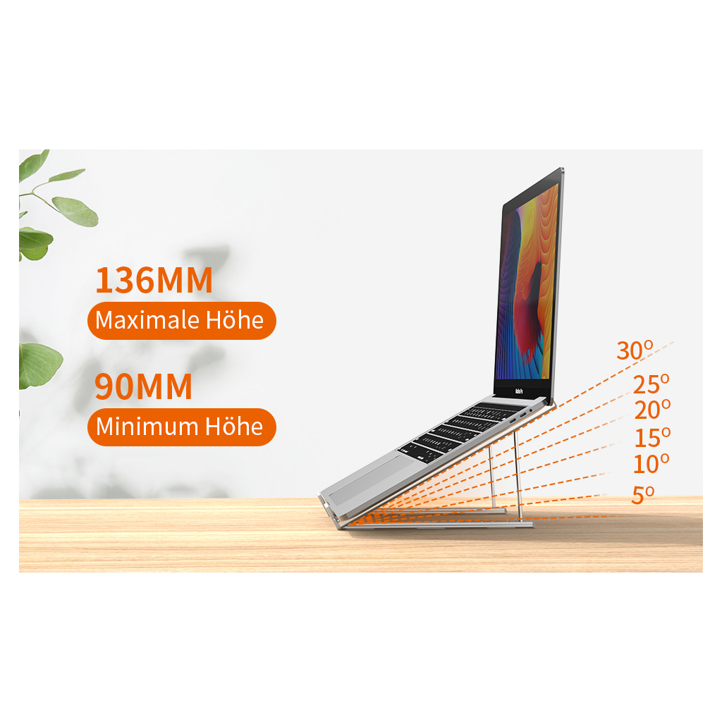 Підставка до ноутбука Choetech до 17", алюміній, компактна конструкція (H055-GY) - зображення 5