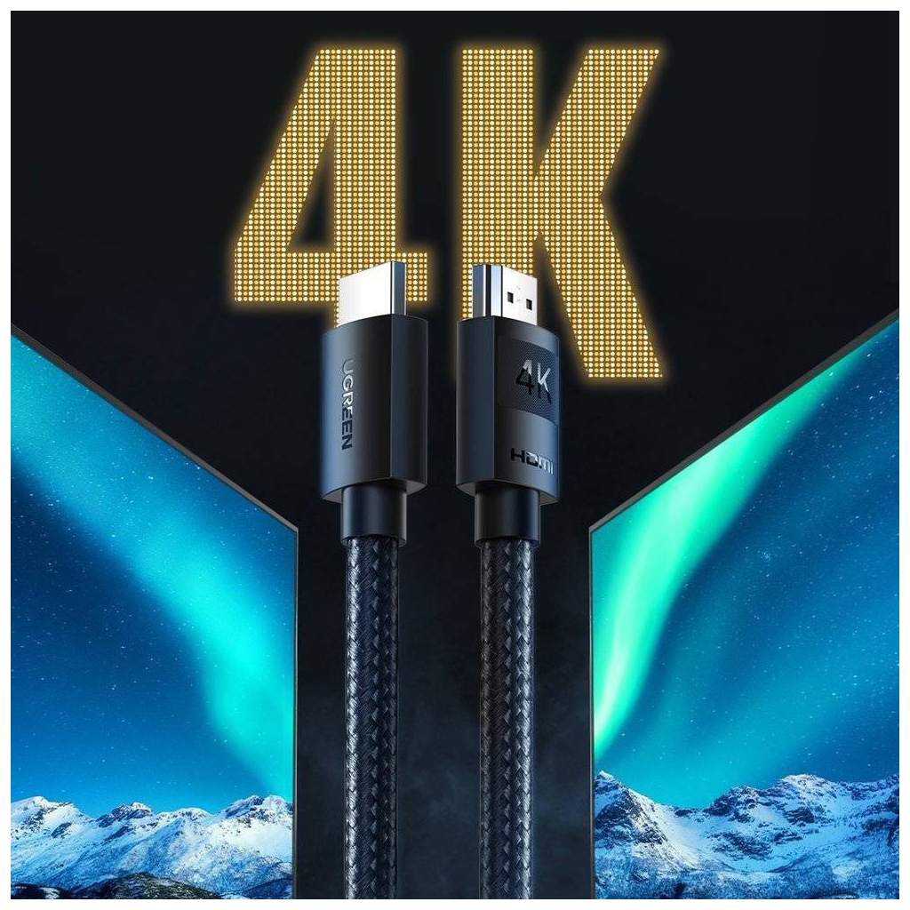 Кабель мультимедійний HDMI to HDMI 5.0m V2.0 HD119 Cafule Ugreen (40103) - зображення 2