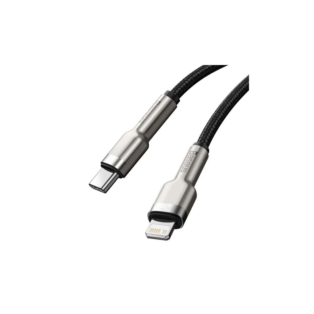 Дата кабель USB-C to Lightning 0.25m 20W Cafule Series Meta black Baseus (CATLJK-01) - зображення 4