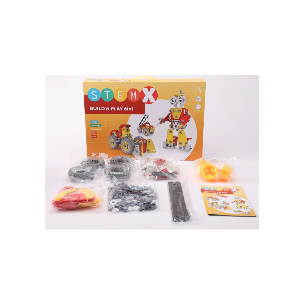 Конструктор Stem з болтами Build&Play 6 в 1 на 196 деталей (3858894673285) - зображення 9