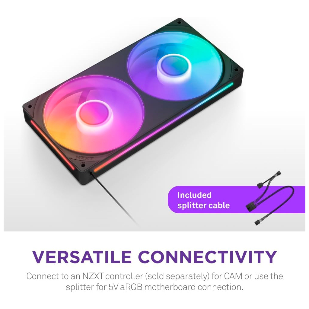 Кулер до корпусу NZXT F240 RGB Core Fan (Single Frame) - Black (RF-U24HF-B1) - зображення 9