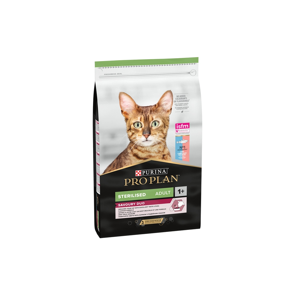 Сухий корм для кішок Purina Pro Plan Sterilised Adult 1+ Savoury Duo Після стерилізації З тріскою та фореллю 1.5 кг (7613036732413) - изображение 2