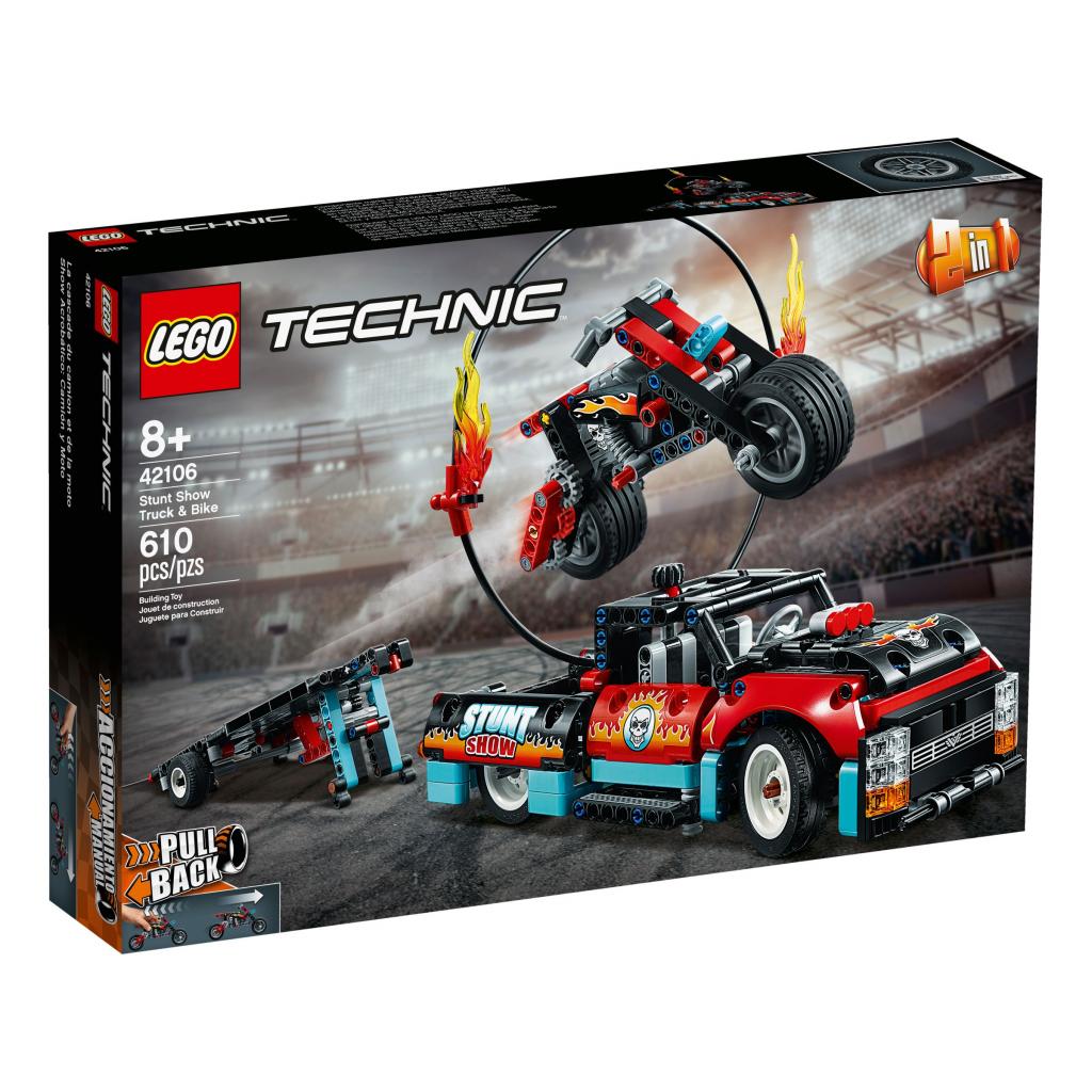 Конструктор LEGO Technic Шоу трюків на вантажівках та мотоциклах 610 деталей (42106) - зображення 1