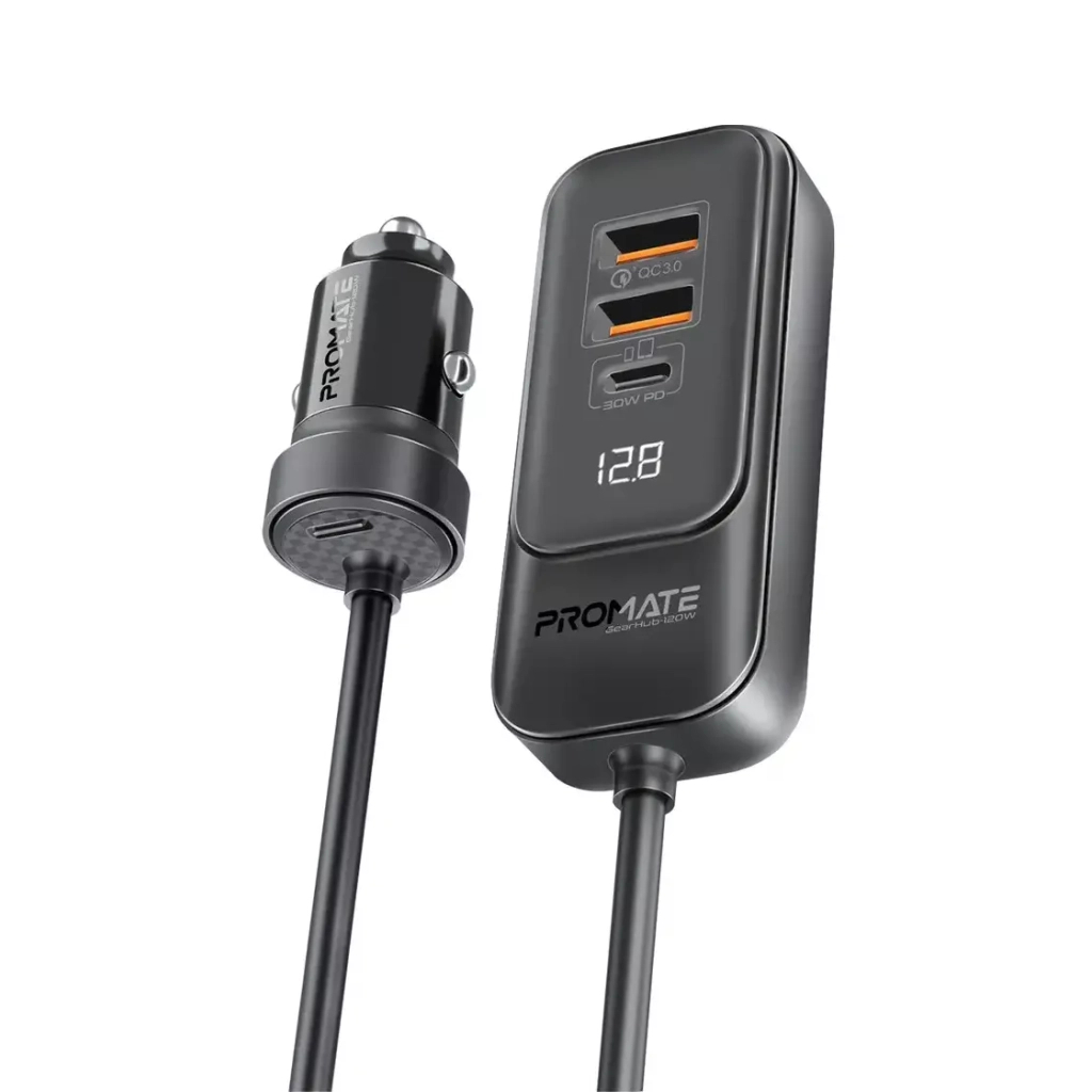 Зарядний пристрій Promate 2xUSB-C + 2xUSB-A (gearhub-120w.black) - зображення 1