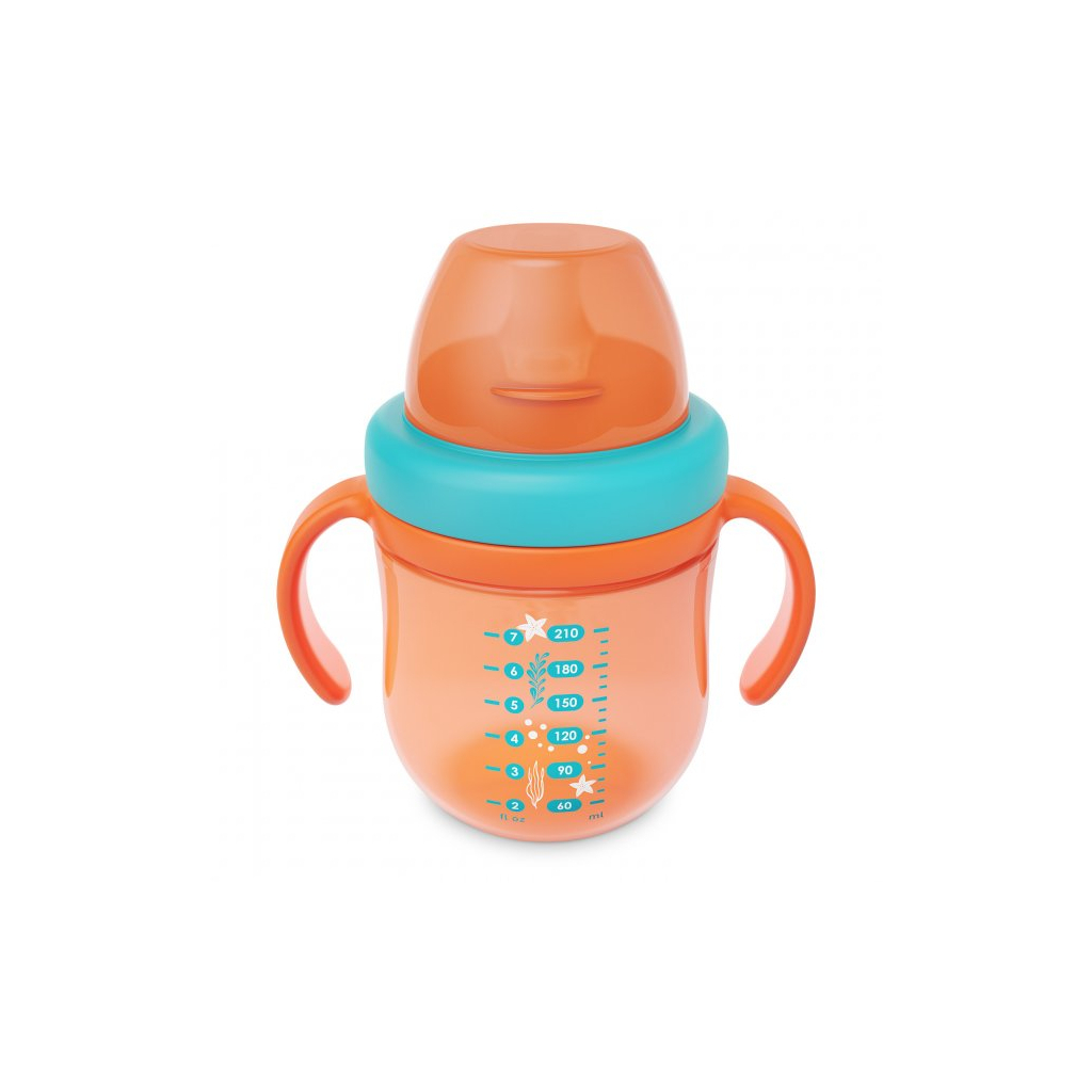 Поїльник-непроливайка Baboo із силіконовим носиком Marine 200 мл Помаранчева (90599) - зображення 1