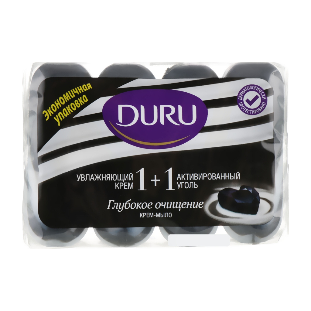 Тверде мило Duru з активованим вугіллям Глибоке Очищення 4 x 90 г (8690506497316) - зображення 1