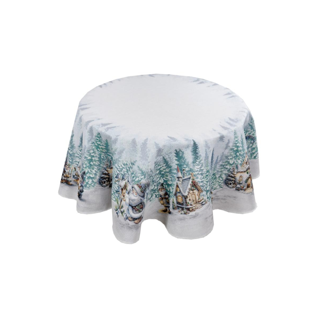 Скатертина Прованс гобеленова Казкові гноми Dх136 см (038457) - зображення 9
