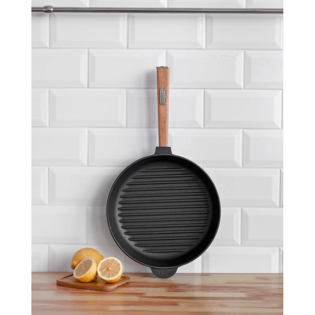 Сковорода Brizoll Optima чавунна Гриль з ручкою 260х40 мм (O2640G-P) - зображення 3