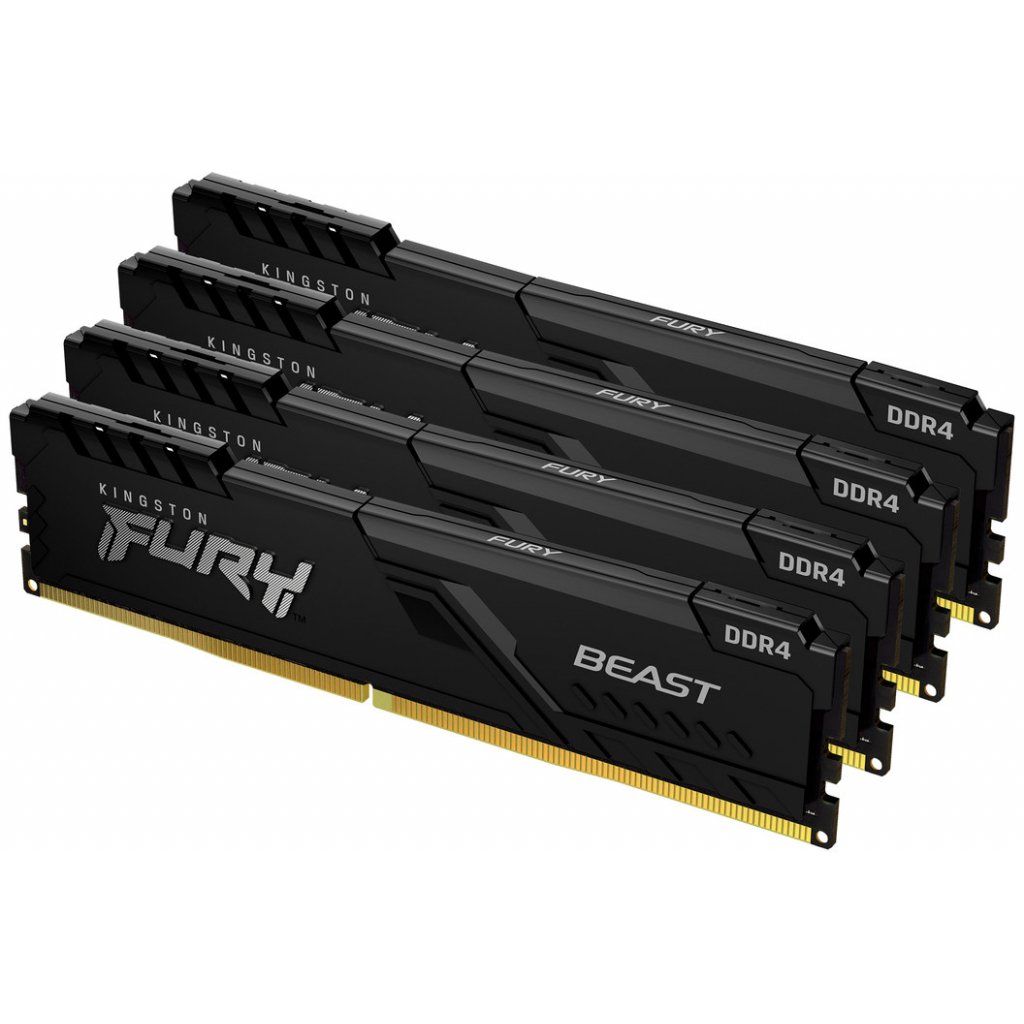 Модуль пам'яті для комп'ютера DDR4 128GB (2x32GB) 3600 MHz Beast Black Kingston Fury (ex.HyperX) (KF436C18BBK4/128) - зображення 1