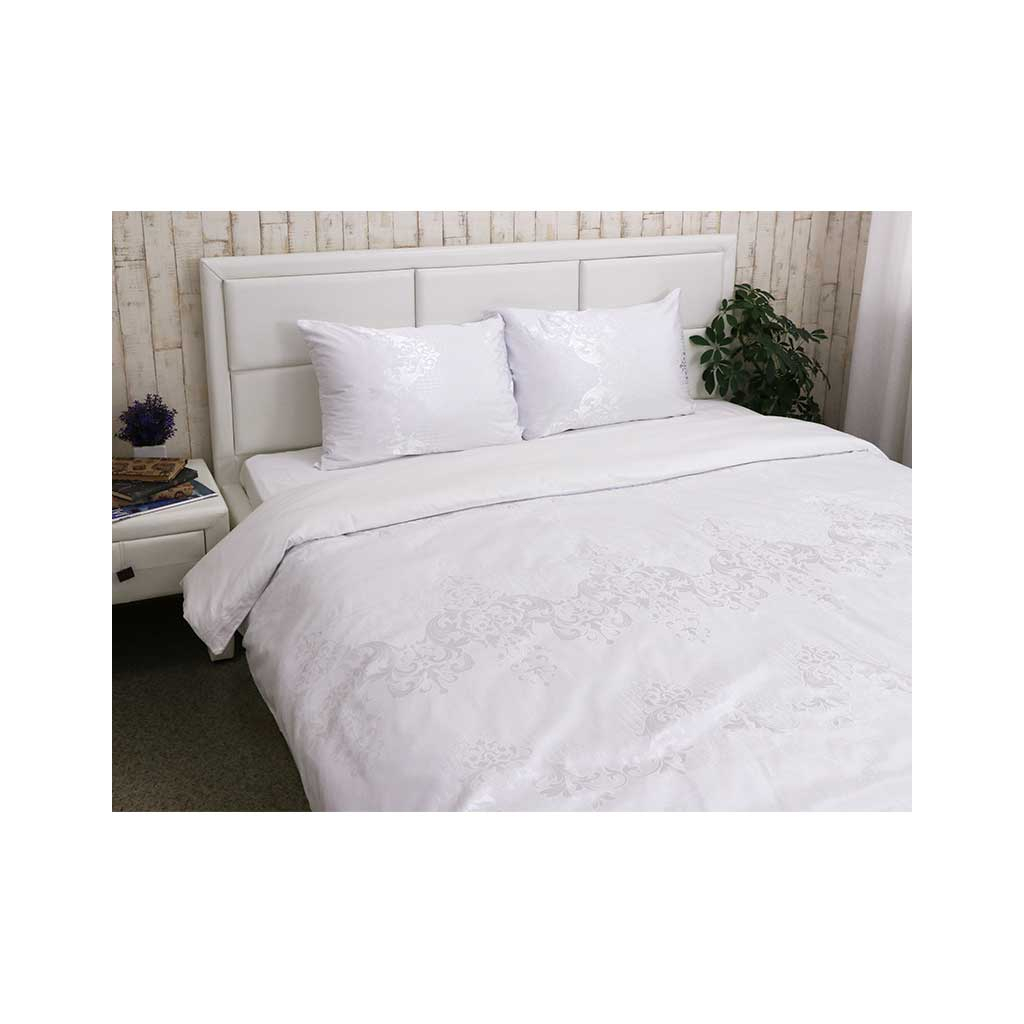 Постільна білизна Руно АЖ Біла сатин набивна полуторна (677.137АЖ_Білий) - зображення 1