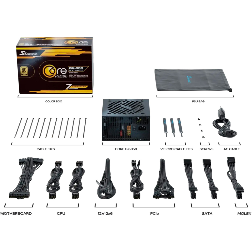 Блок живлення Seasonic 850W CORE GX 850 (SRP-CGX851-A5A32SF) - зображення 8