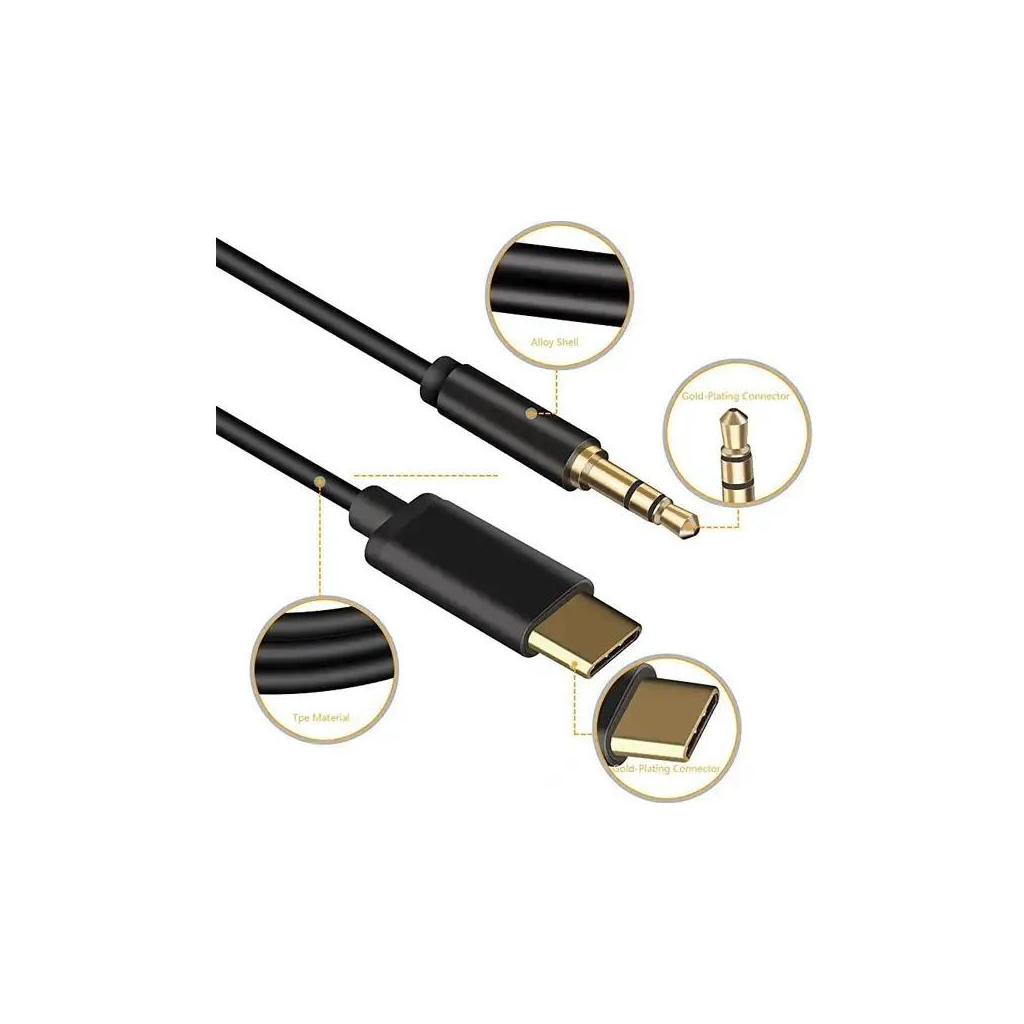 Кабель мультимедійний USB-C to 3.5mm M 1.0m black XoKo (AUX-002-BK) - зображення 2