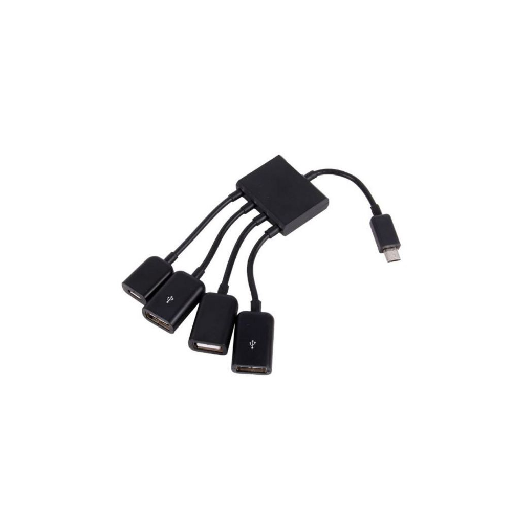 Концентратор Lapara LA-MicroUSB-OTG-HUB black - зображення 3