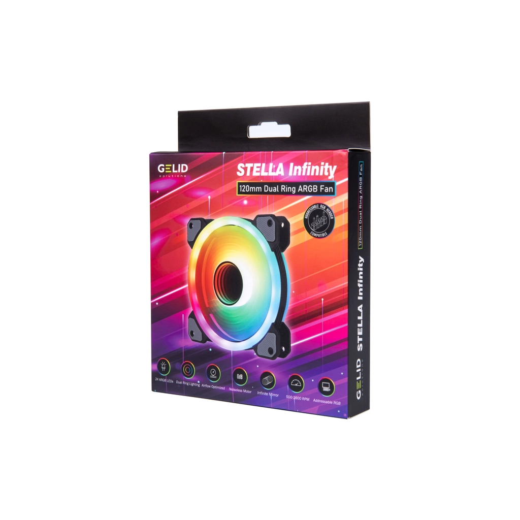 Кулер до корпусу Gelid Solutions Stella ARGB 120mm (FN-STELLA-03) - зображення 3