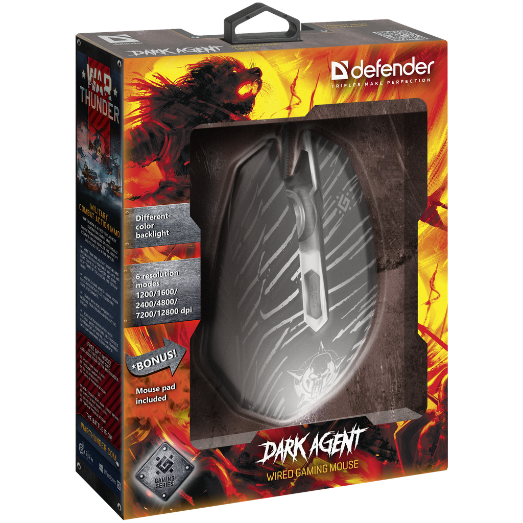 Мишка Defender Dark Agent GM-590L USB Black (52590) - зображення 3