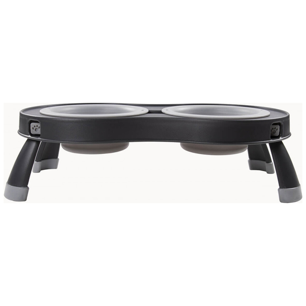 Посуд для собак Dexas Миска подвійна на складній підставці-велика 600 мл світло-сіра (0084297309039) - изображение 2