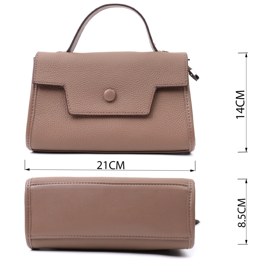 Сумка Vintage Жіноча з геометричним клапаном із натуральної шкіри Коричнева (22630) - зображення 3